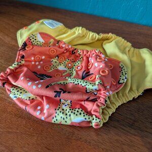 Esembly Outer Diaper Cover (Size 1) - Orange Cheetah